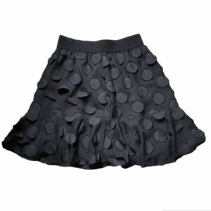 polka-dot applique flare mini skirt